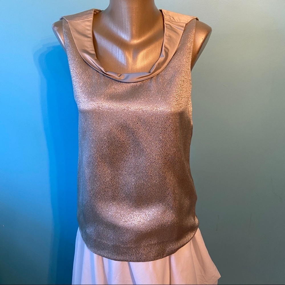 Rachel Zoe women’s gold sleeveless blouse in size 4